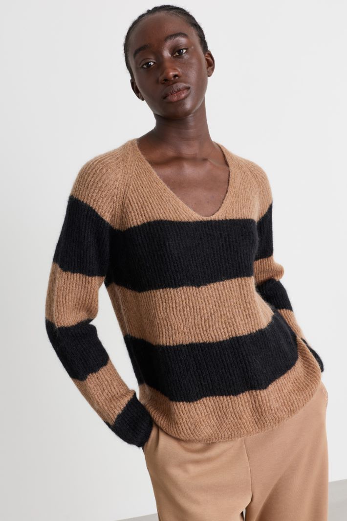 Fisherman's rib jumper - CAMEL BLACK - Intrend - 2