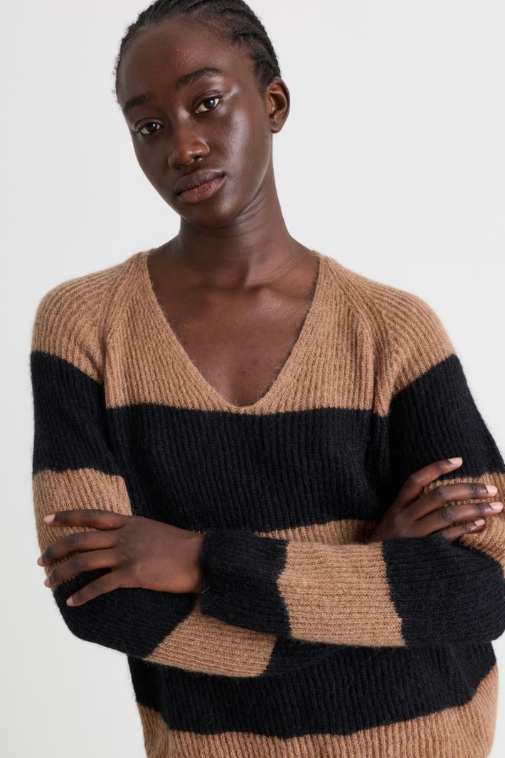 Fisherman's rib jumper - CAMEL BLACK - Intrend - 3