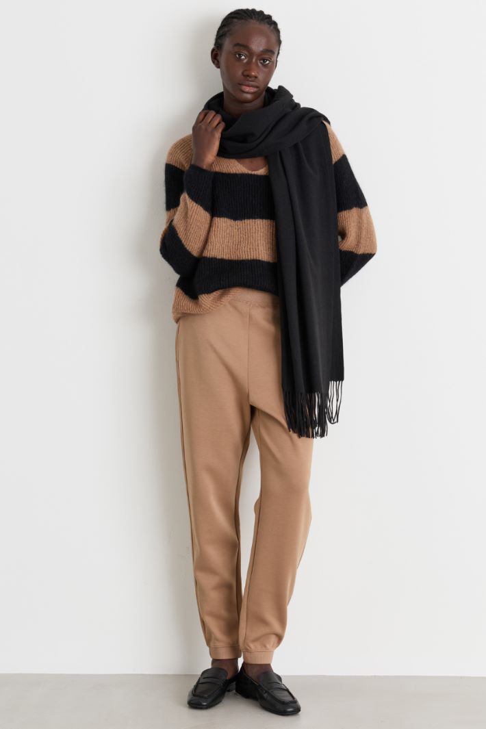 Fisherman's rib jumper - CAMEL BLACK - Intrend