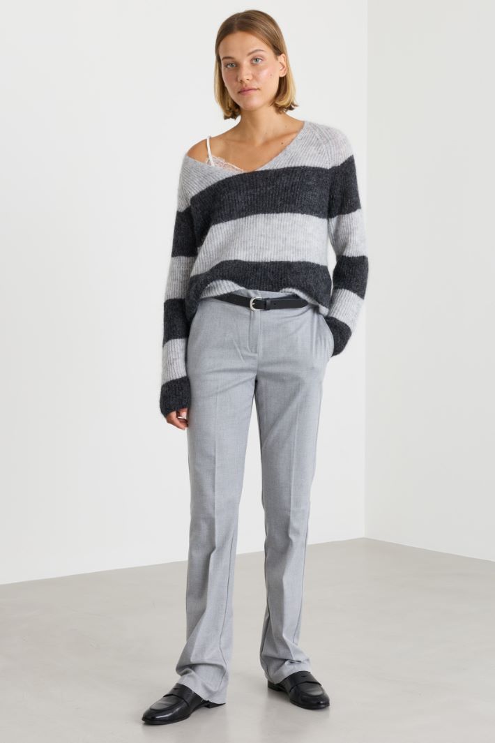 Fisherman's rib jumper - GREY - Intrend