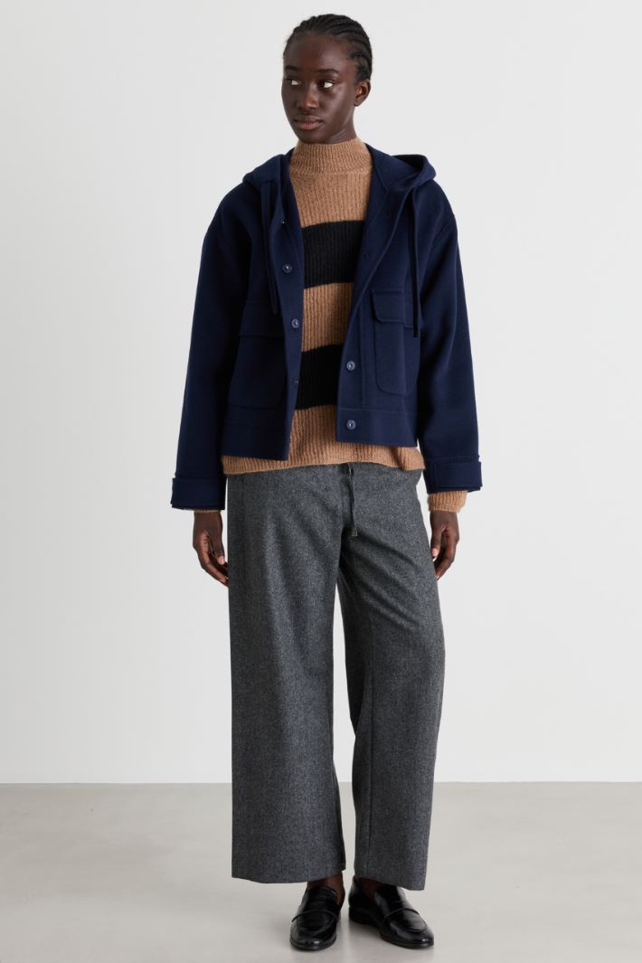 Polo neck jumper - CAMEL BLACK - Intrend