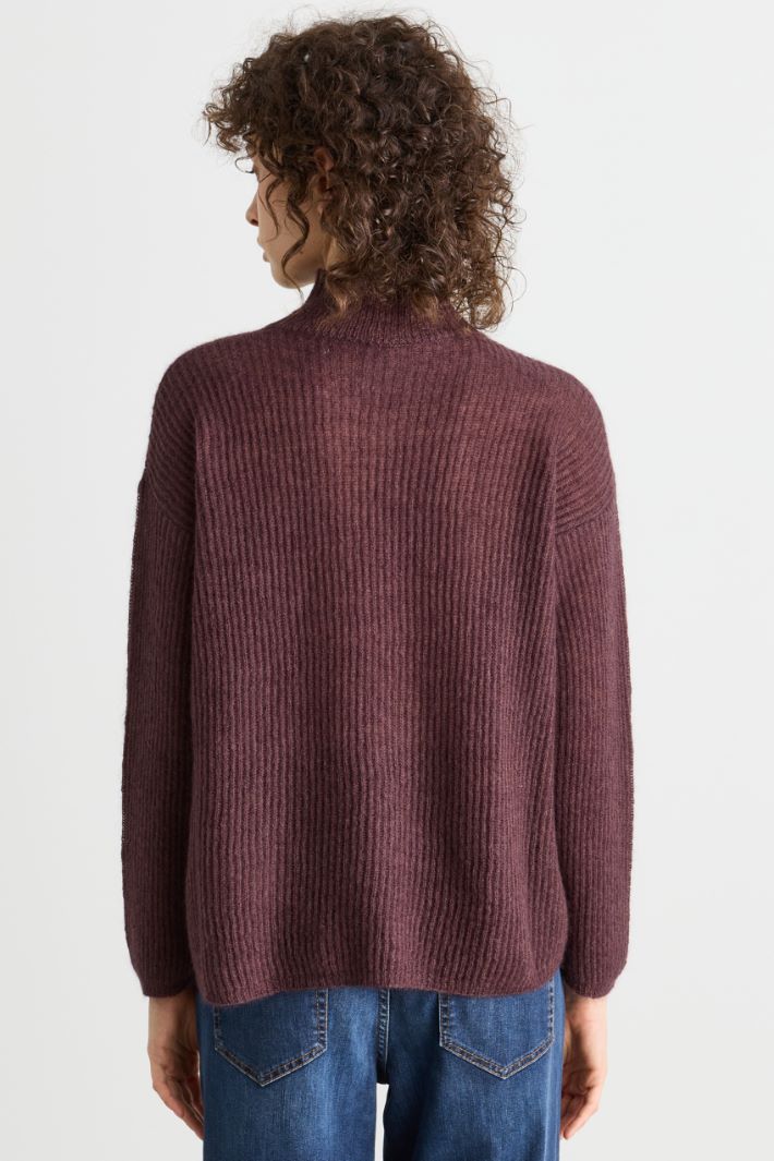 Polo neck jumper - BORDEAUX - Intrend - 4