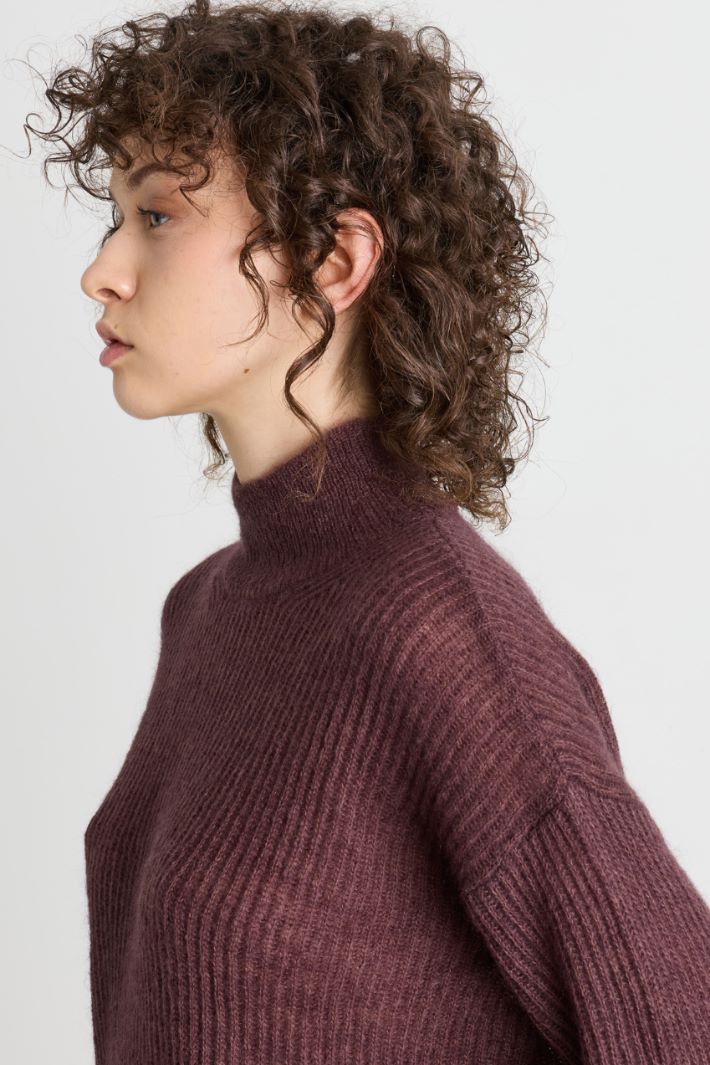 Polo neck jumper - BORDEAUX - Intrend - 3