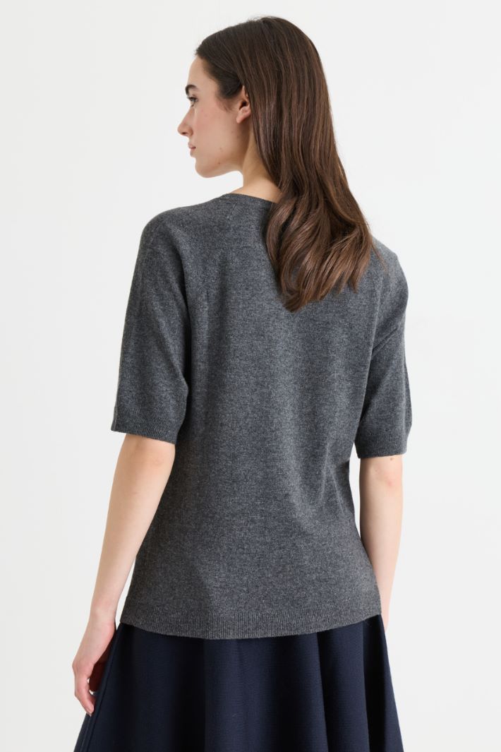 Short-sleeved jumper - GREY - Intrend - 4