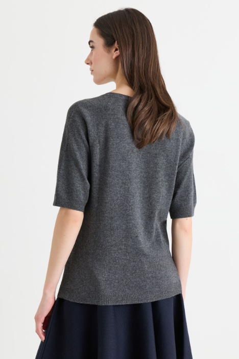 Maglia in lana e cashmere a manica corta
