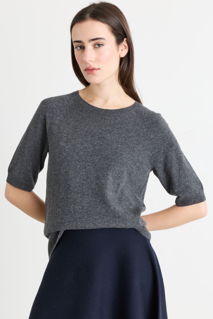 Short-sleeved jumper - GREY - Intrend - 2