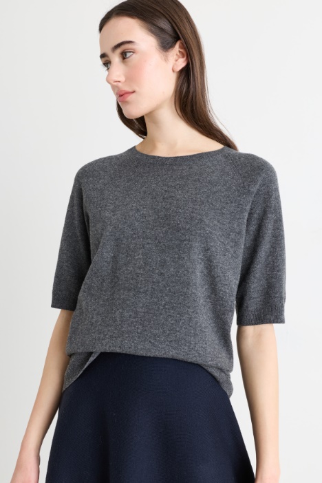 Maglia in lana e cashmere a manica corta