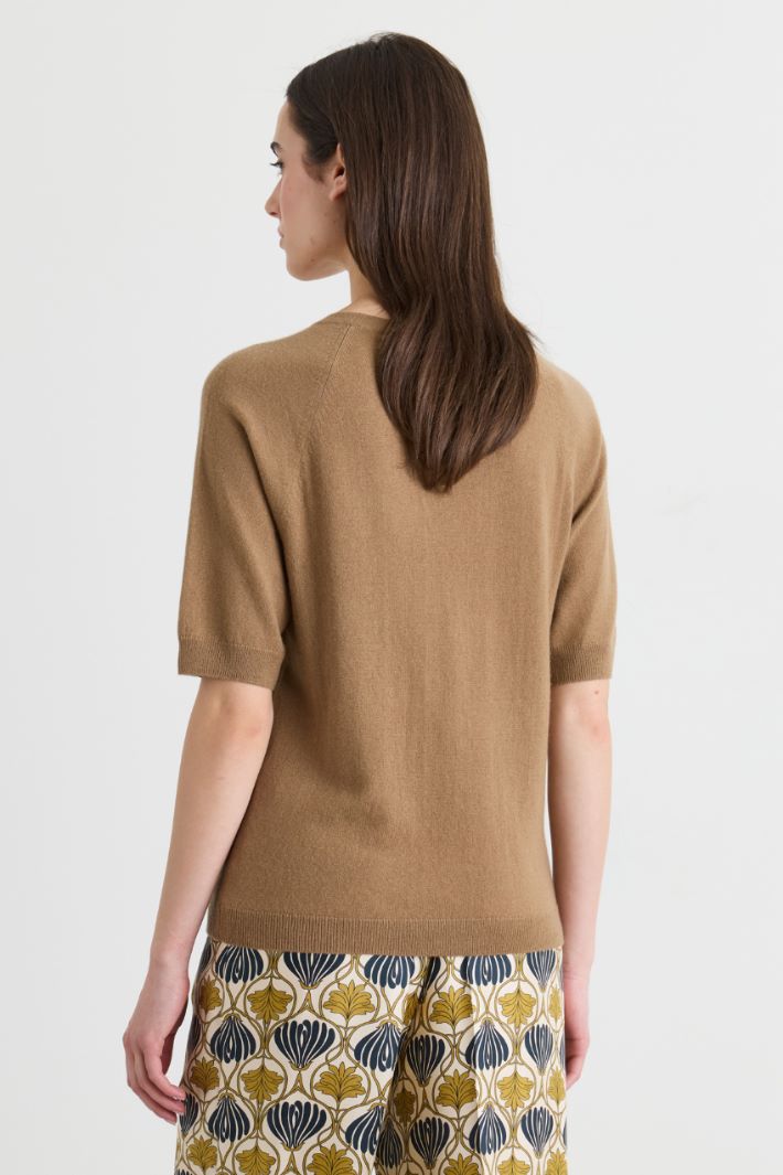 Short-sleeved jumper - CAMEL - Intrend - 4