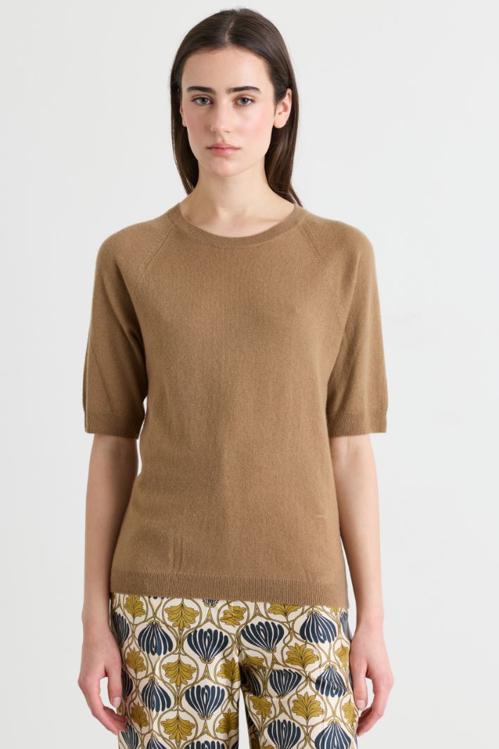 Short-sleeved jumper - CAMEL - Intrend - 2