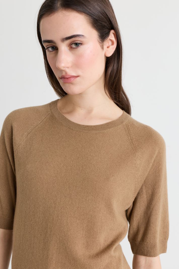 Short-sleeved jumper - CAMEL - Intrend - 3