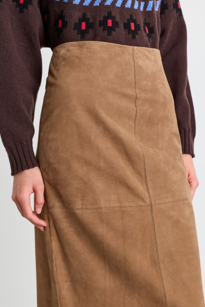 Cut-out column skirt - BROWN - Intrend - 3