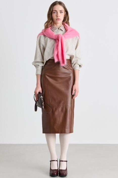 Leather Pencil Skirt - Intrend