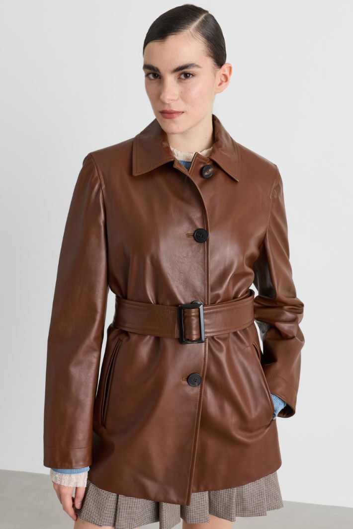 Giacca con cintura - MARRONE - Intrend - 2