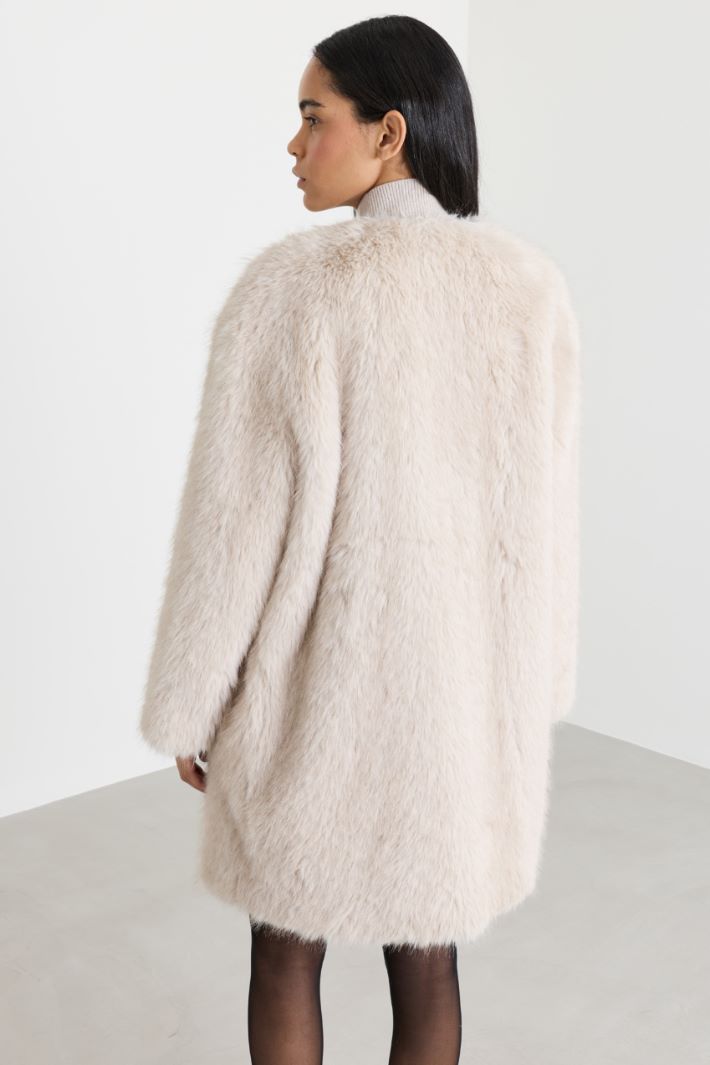 Soft and Warm Fabric Coat - BEIGE - Intrend - 4