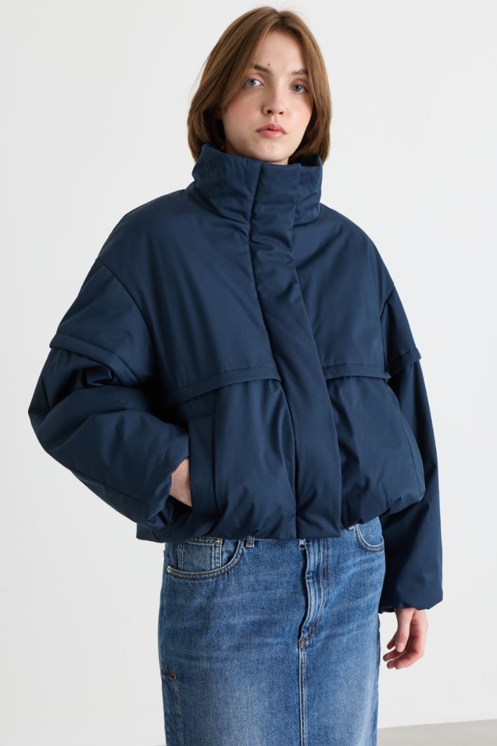 Steppjacke aus technischem Twill - BLAU - Intrend - 2