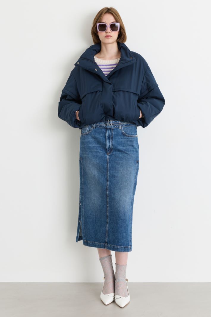 Steppjacke aus technischem Twill - BLAU - Intrend