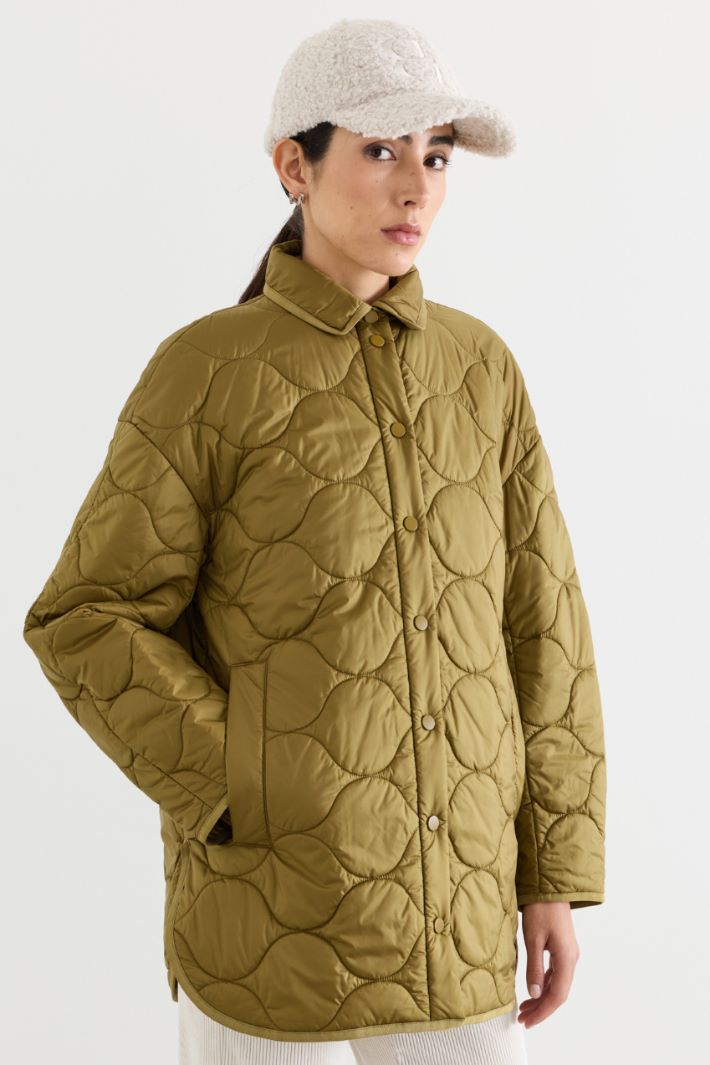 Veste matelassée coupe cocon - VERT - Intrend - 3