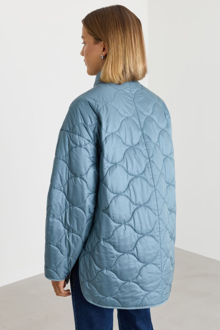 Veste matelassée coupe cocon - BLEU CLAIR - Intrend - 4