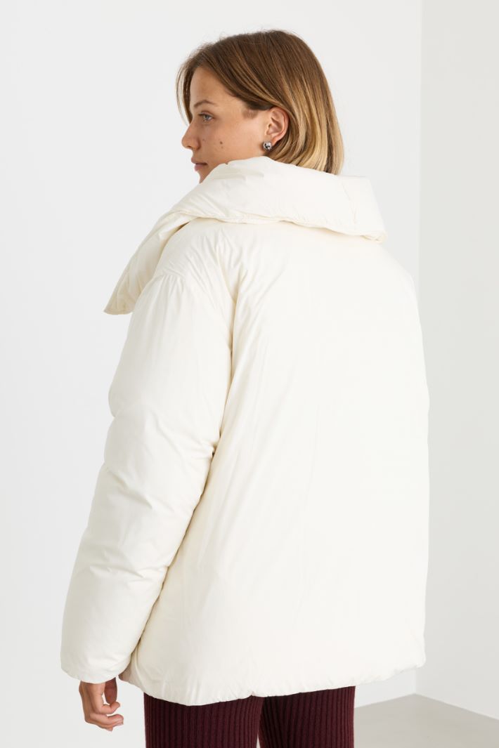 Oversized wrap padded jacket - WHITE - Intrend - 4
