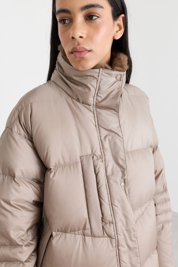 Doudoune longue coupe œuf - GRIS - Intrend - 3