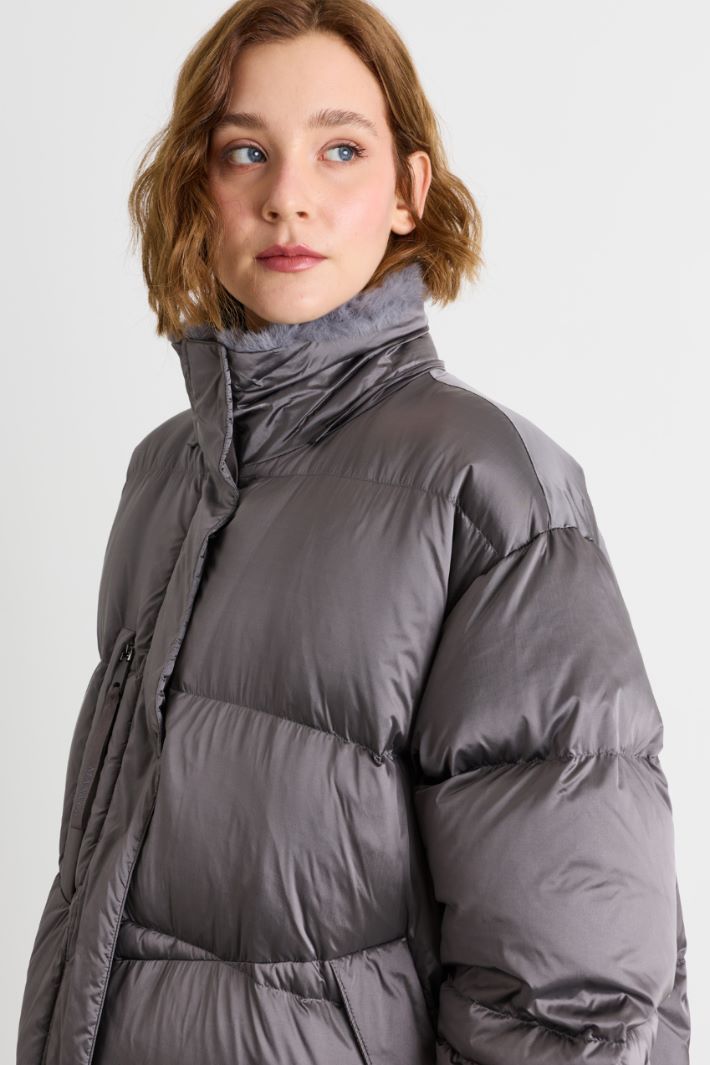 Piumino lungo a uovo - GRIGIO - Intrend - 3