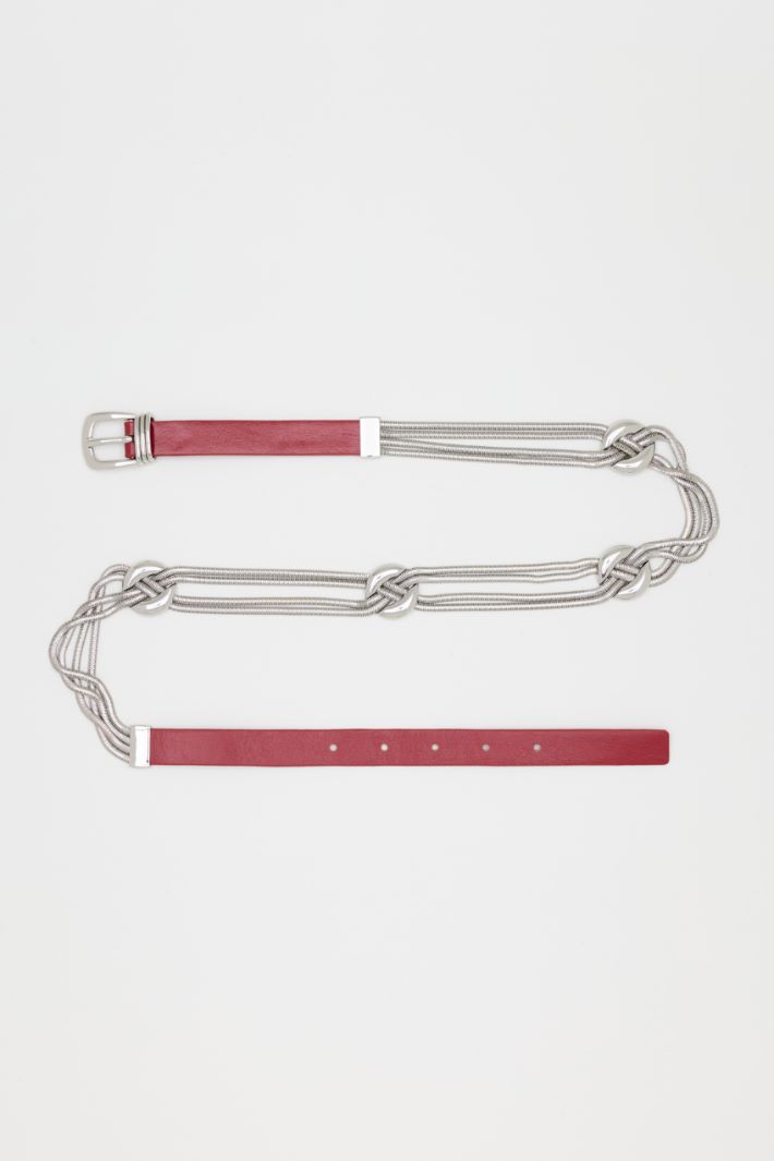Knotted chain belt - RED - Intrend