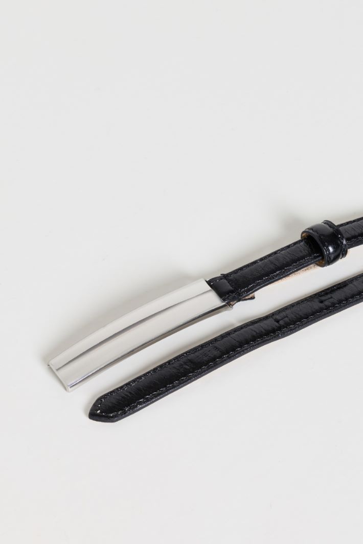Slim leather belt - BLACK - Intrend - 2