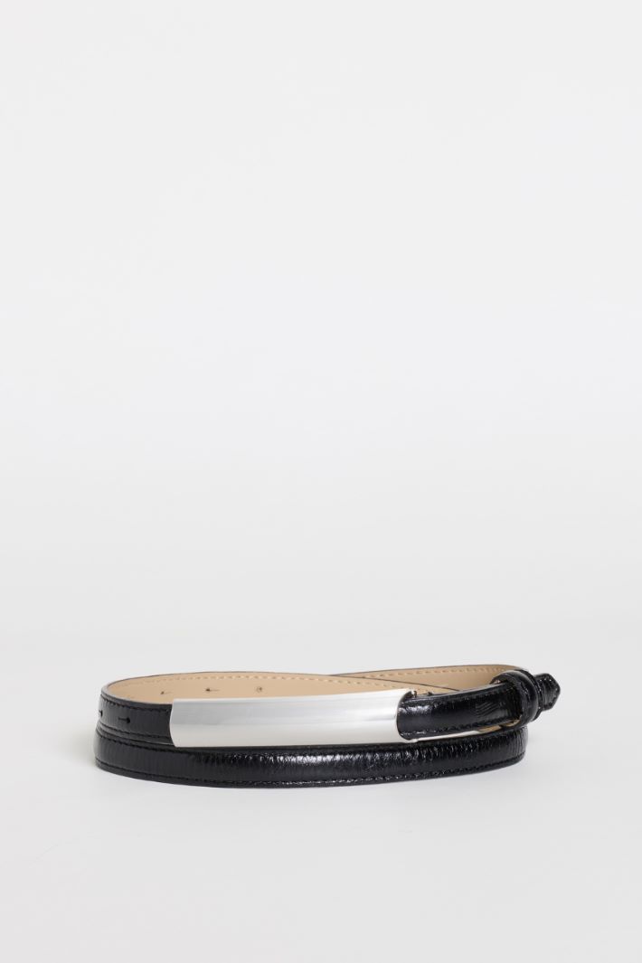 Slim leather belt - BLACK - Intrend