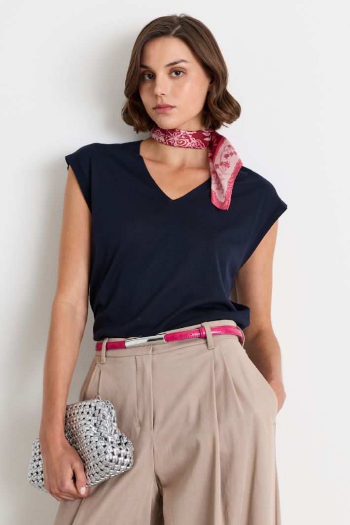 Cintura sottile in pelle - FUXIA - Intrend - 3