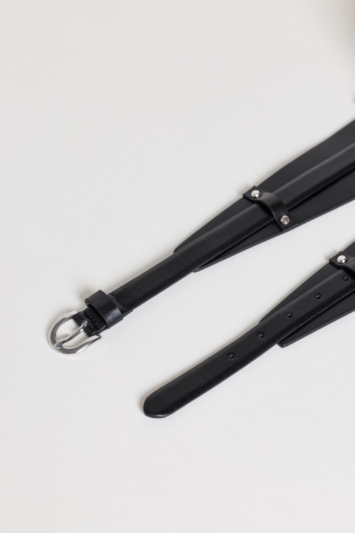 Detachable Double Belt - BLACK - Intrend - 2