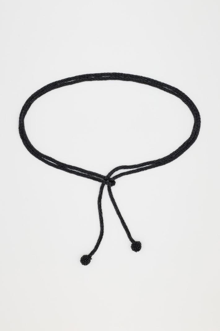 Beaded Tubular Belt - BLACK - Intrend