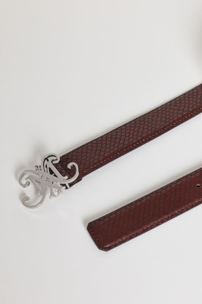 Crest Buckle Belt - BROWN - Intrend - 2