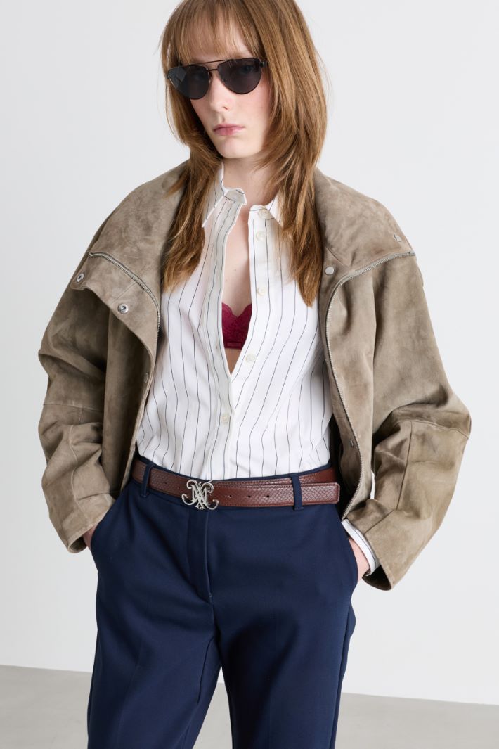 Crest Buckle Belt - BROWN - Intrend - 3