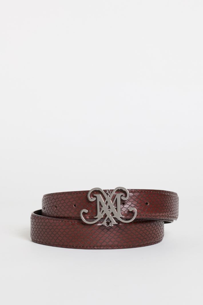 Crest Buckle Belt - BROWN - Intrend