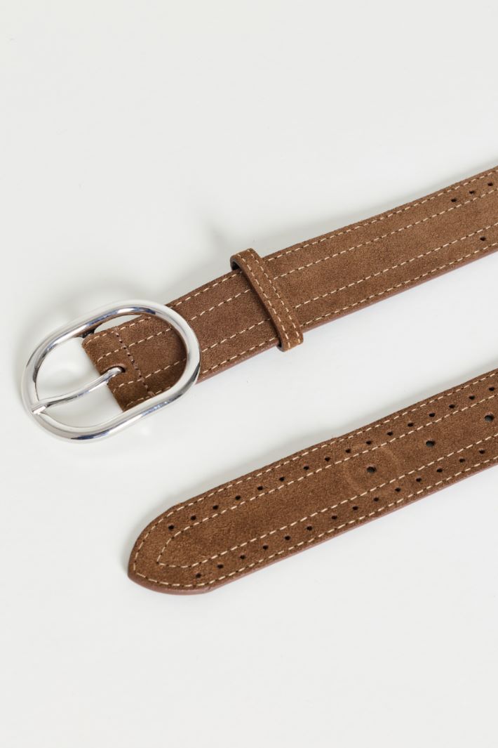 Suede belt - BROWN - Intrend - 2
