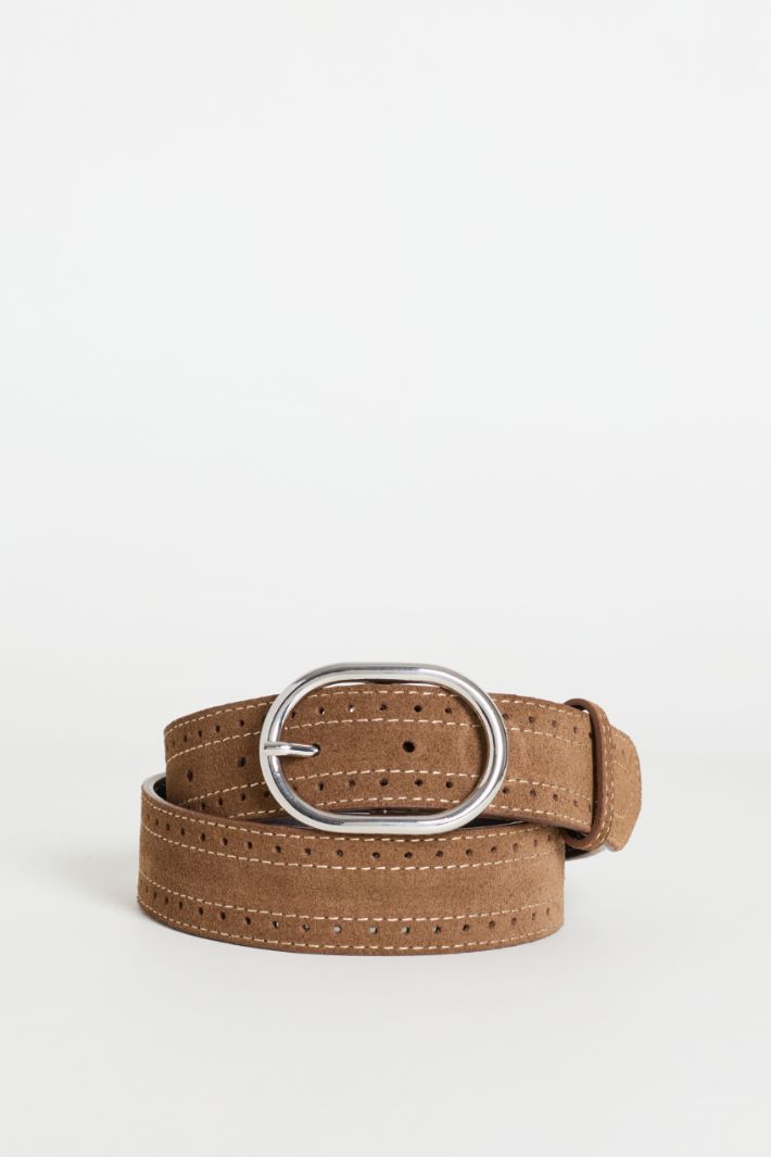 Suede belt - BROWN - Intrend