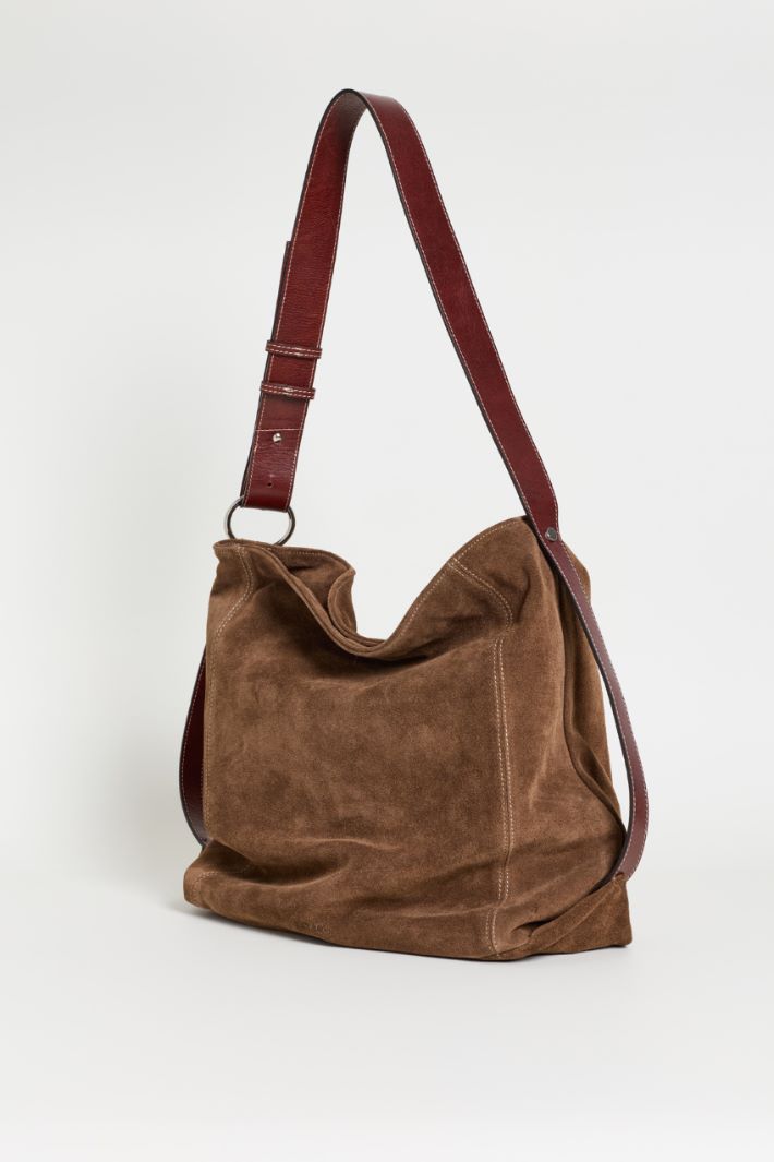 Suede bag - BROWN - Intrend - 2