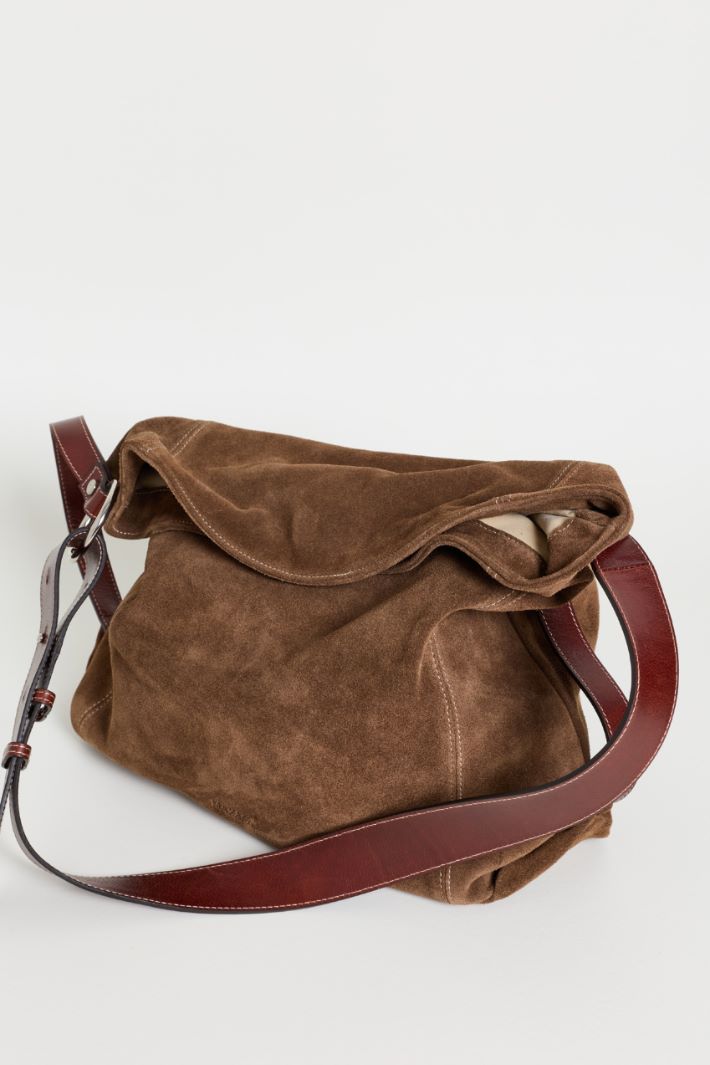 Suede bag - BROWN - Intrend - 4