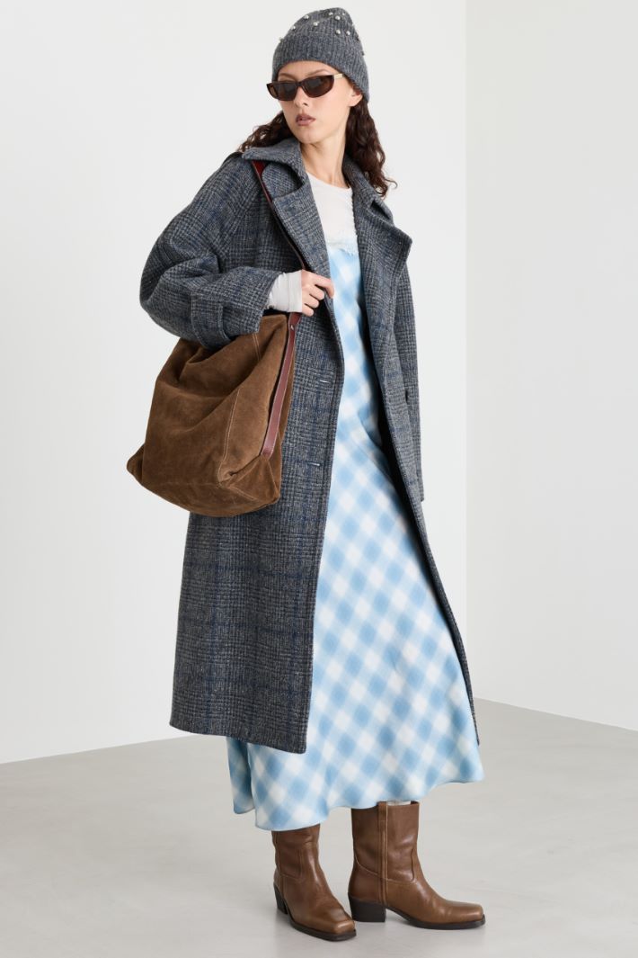 Suede bag - BROWN - Intrend - 5