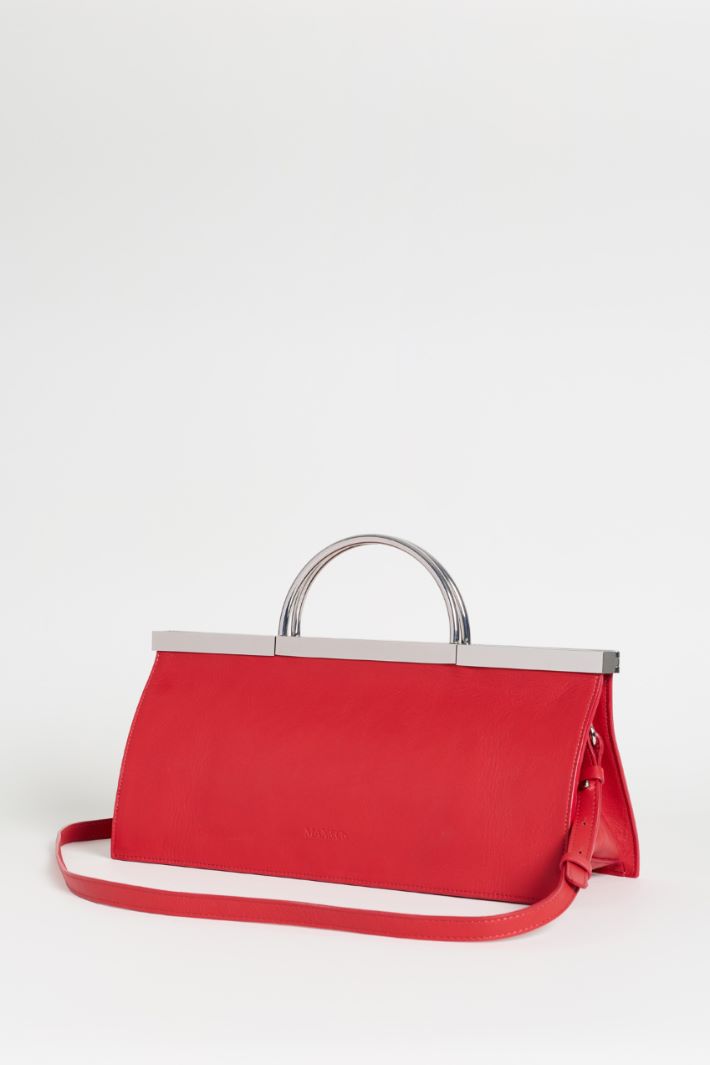 Leather Frame Bag - RED - Intrend - 2