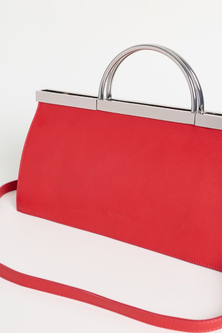Leather Frame Bag - RED - Intrend - 4