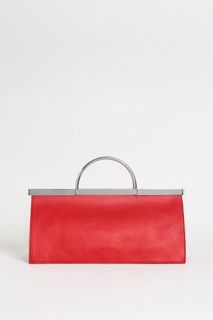 Leather Frame Bag - RED - Intrend