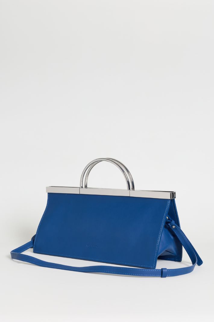 Leather Frame Bag - BLUE - Intrend - 2