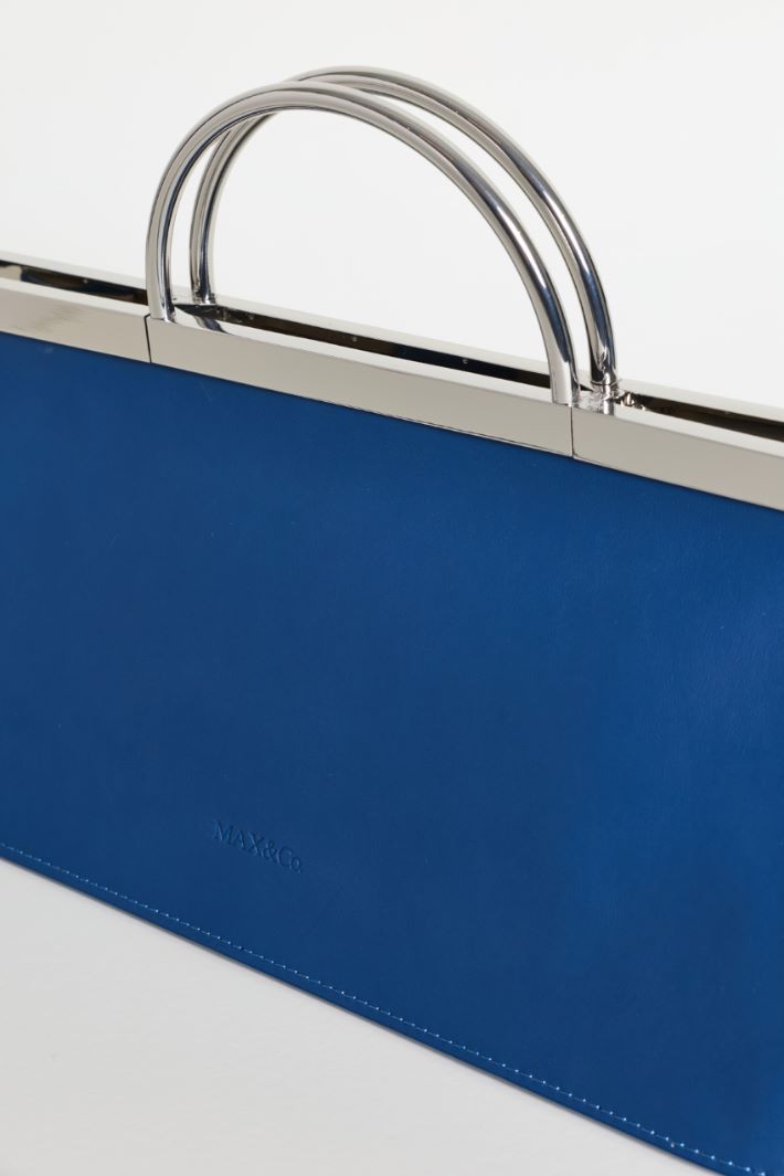 Leather Frame Bag - BLUE - Intrend - 4