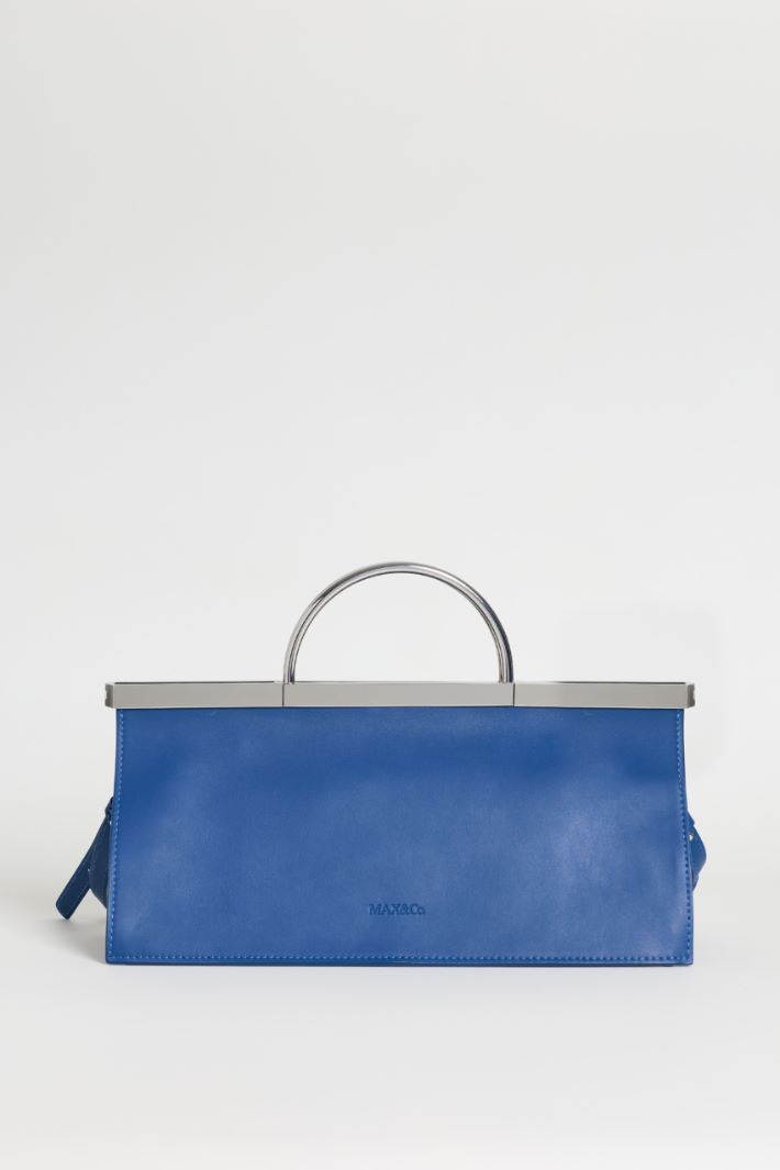 Leather Frame Bag - BLUE - Intrend