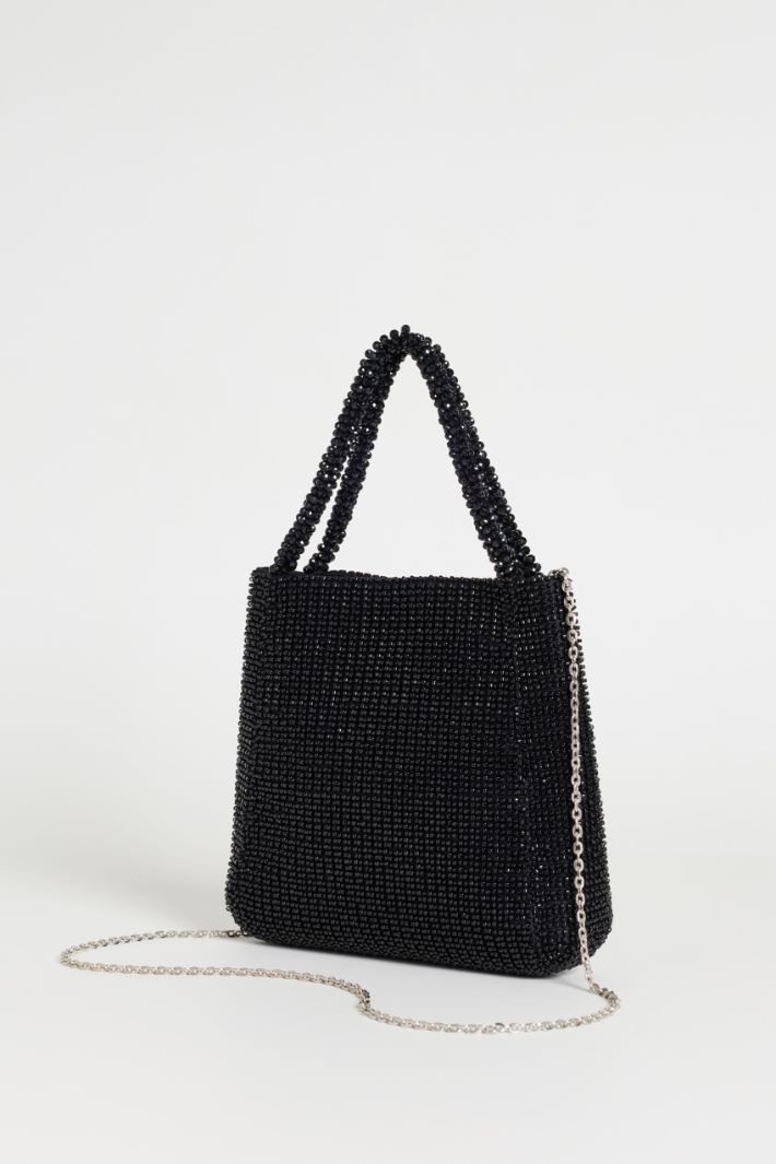 Bead-embroidered bag - BLACK - Intrend - 2