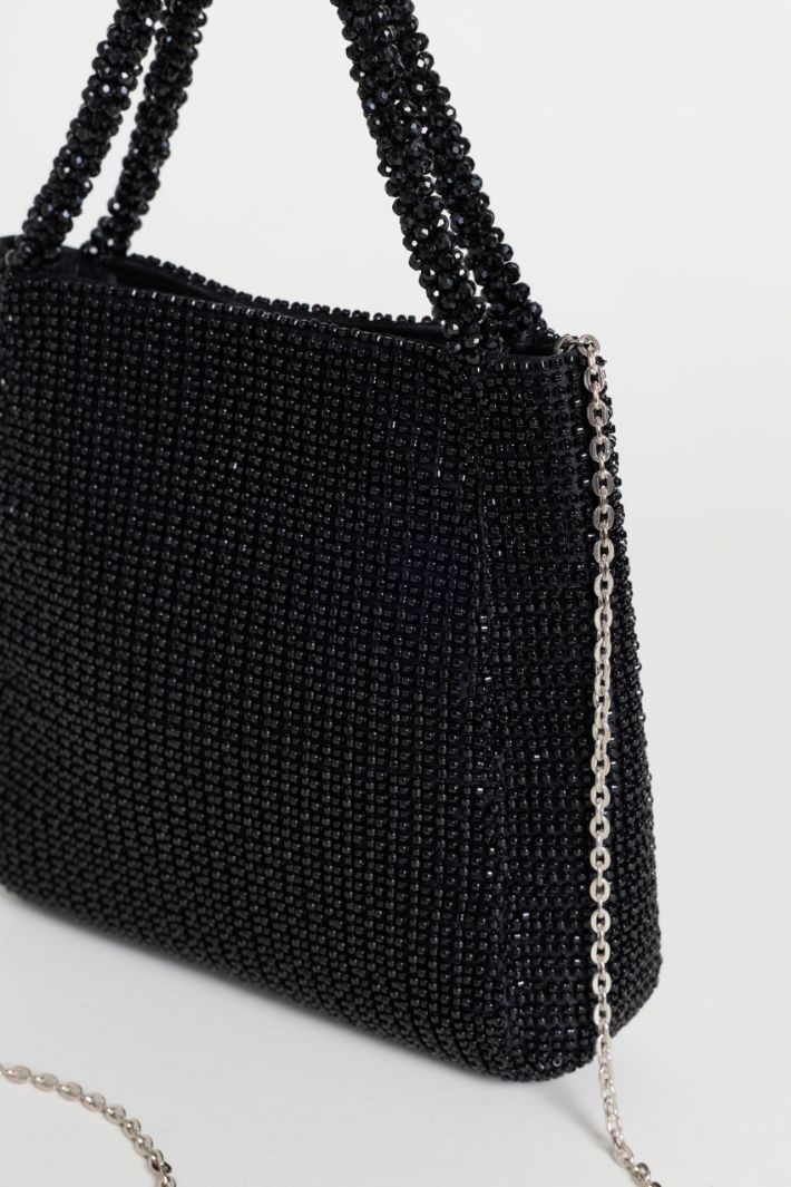Bead-embroidered bag - BLACK - Intrend - 4