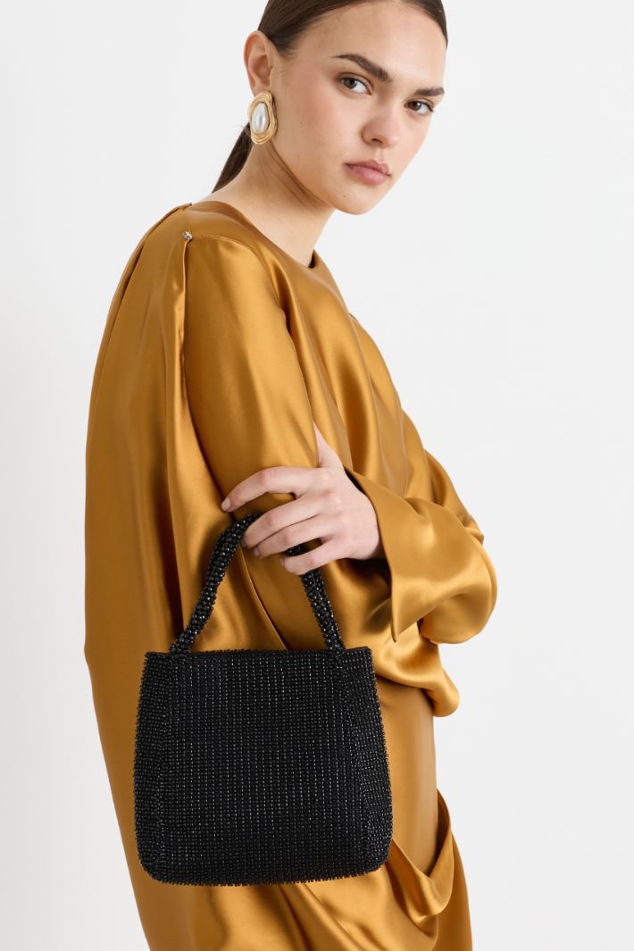 Bead-embroidered bag - BLACK - Intrend - 5