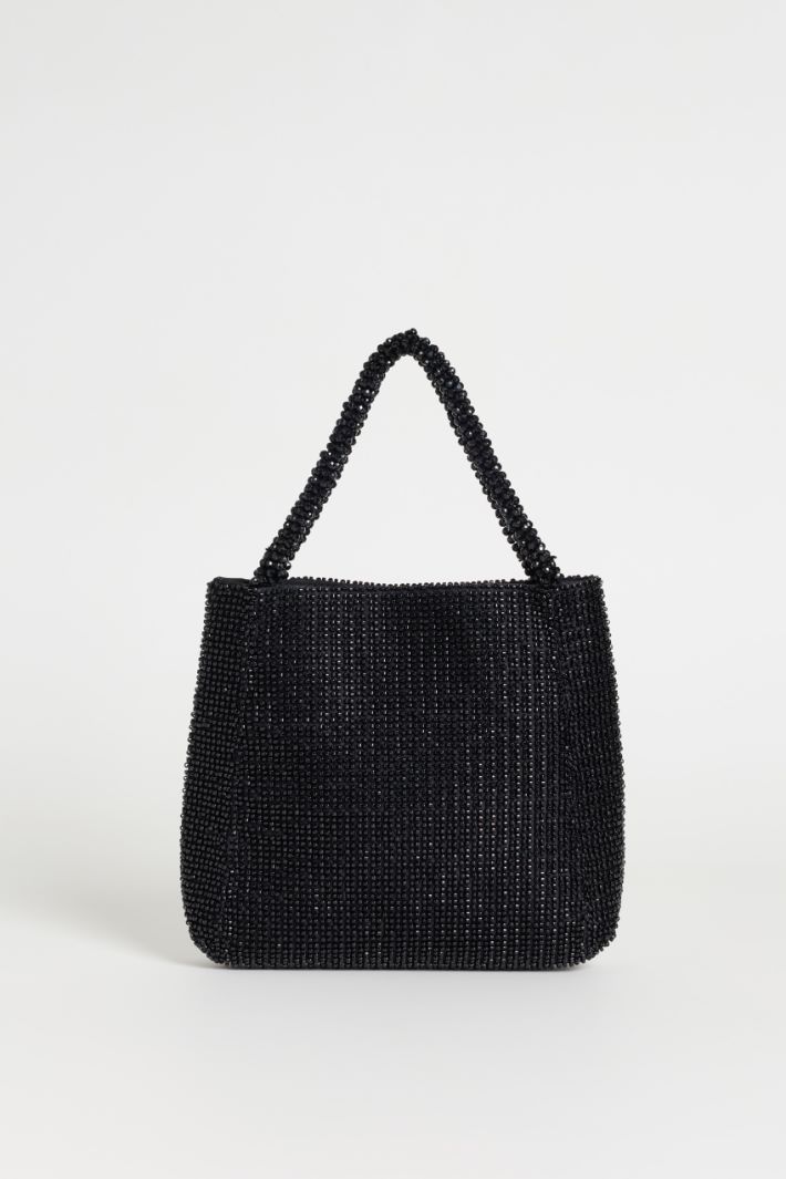 Bead-embroidered bag - BLACK - Intrend