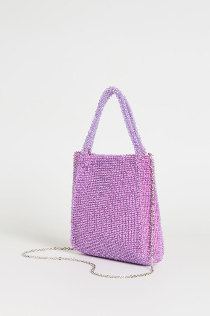 Bead-embroidered bag - LILAC - Intrend - 2